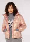 Irridescent Puffer Jacket, Pink, large