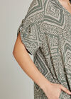 Khaki Dotted Tribal Print High Low Dress, Khaki, large