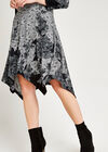 Floral Edge Hanky Hem Dress, Grey, large