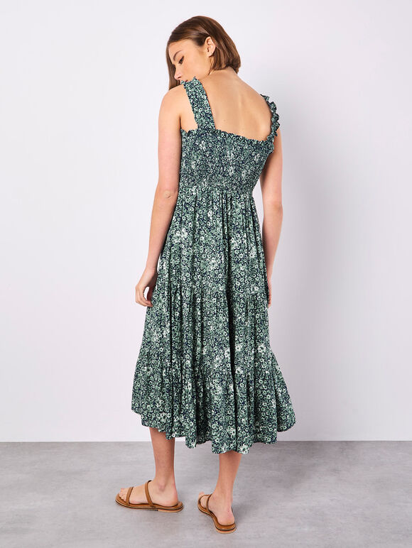 Ditsy Floral Midi Dress, Navy, large