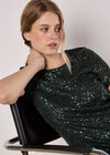 Sequin Embellished T-Shirt, Green, large