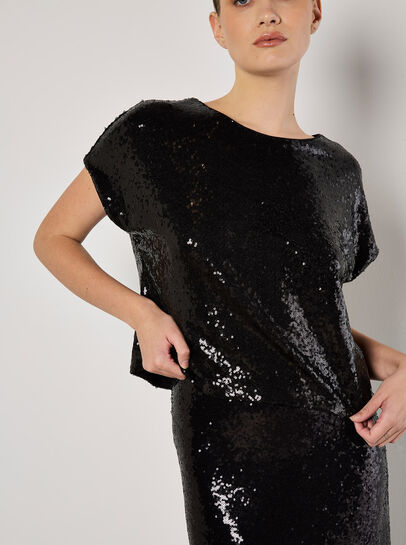 Sequin Bias Cut Midaxi Skirt