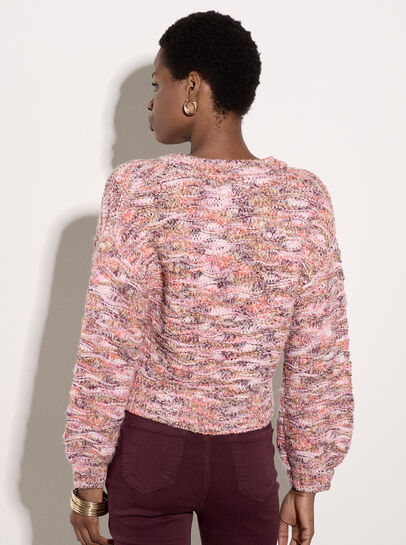 Tonal Shimmer Chunky Knit Cardigan