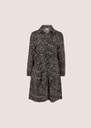 Irregular Spot Crepe Shirt Mini Dress, Black, large