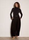 Oversized Wide-Leg Barrel Trousers, Black, large