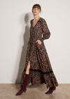 Paisley Floral Maxi Dress, Black, large