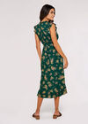Floral Ditsy Midi Dress, Green, large