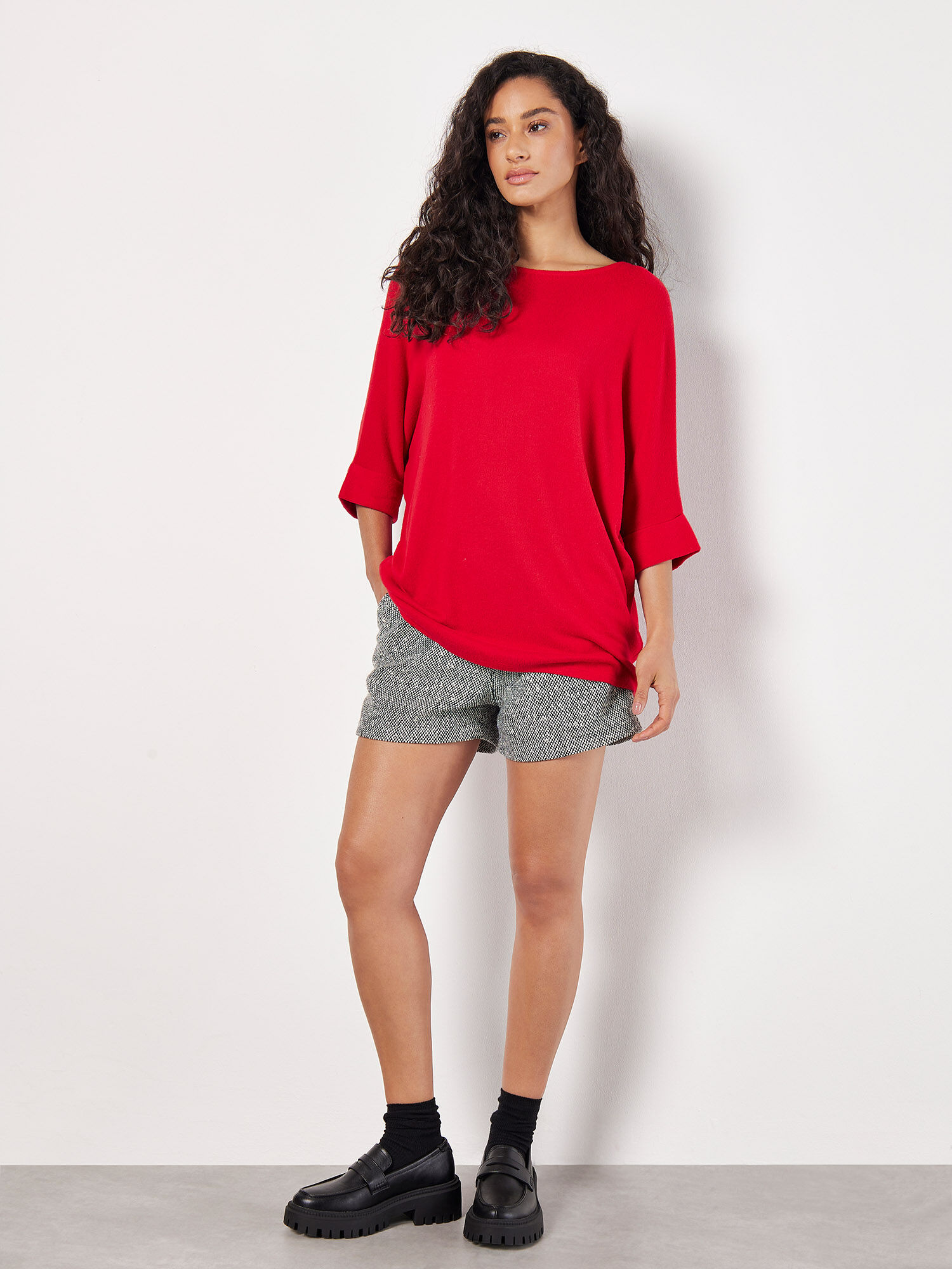 Soft Touch Batwing Top Apricot Clothing
