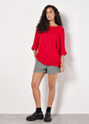 Soft Touch Batwing Top, Red, large