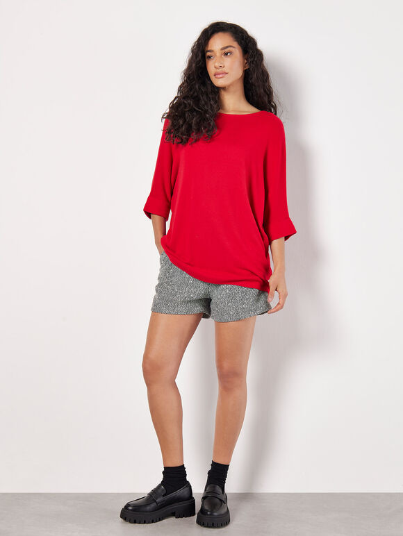Soft Touch Batwing Top, Red, large