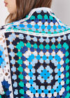 Crochet Squares Longline Cardigan, Navy, large