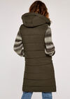 Longline Hooded Gilet, Khaki, large