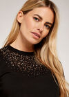 Sequin & Stud Jumper, Black, large