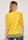 Geometric Lace Top, Yellow, large