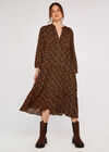 Ditsy Midi Dress, Black, large