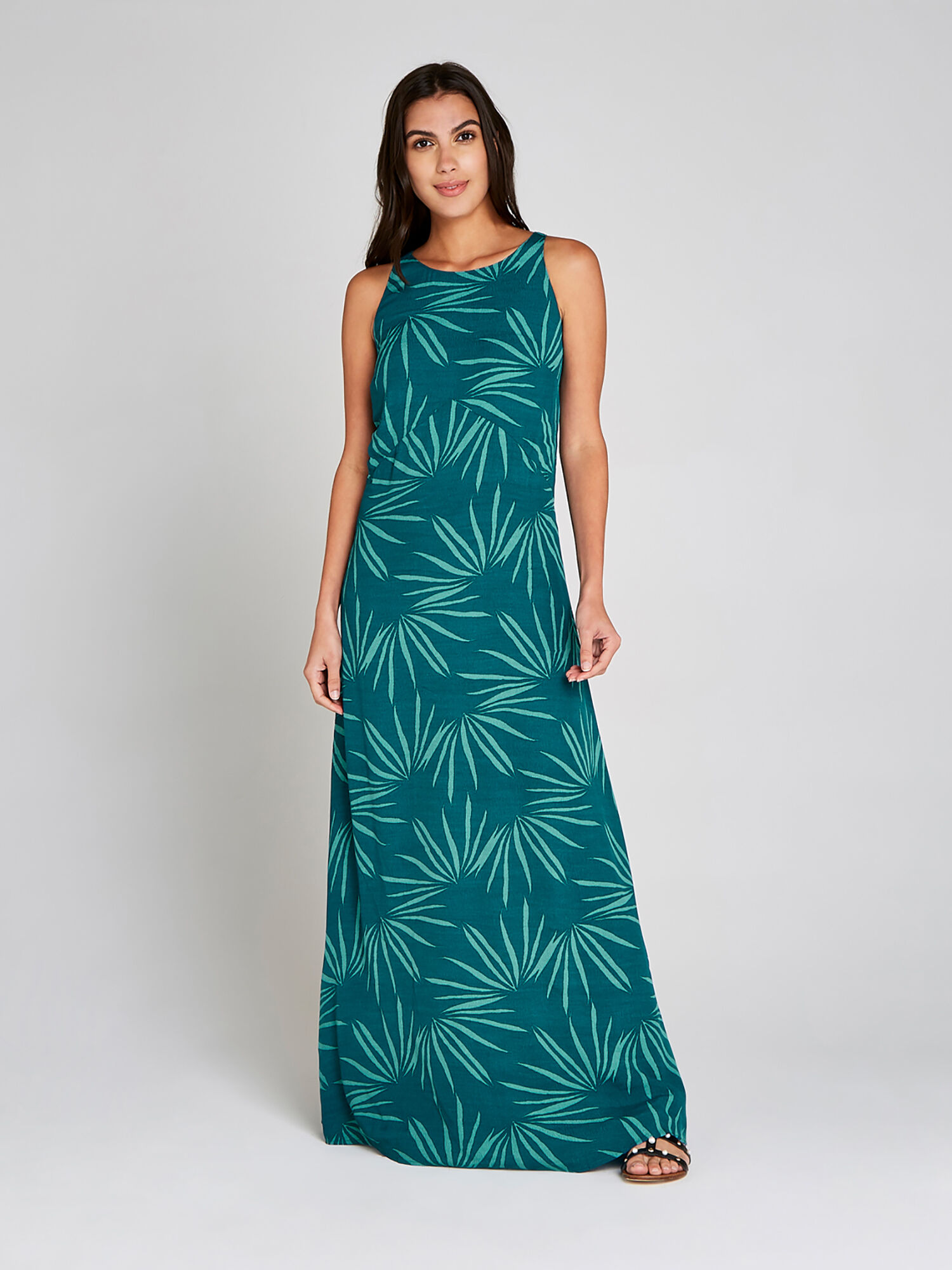 Palm print cheap maxi dress