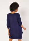 Soft-Touch Cocoon Mini Dress, Navy, large