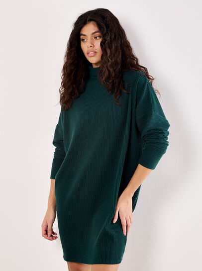 Ribbed Cocoon Mini Dress