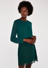 Chiffon Top and Lace Skirt Dress, Green, large