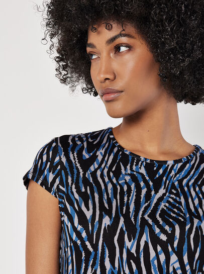 Abstract Stripe Fitted Mini Dress
