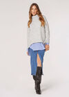 Oversized Boucle Jumper, Light Grey / Silver, large
