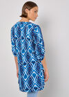 Tie Dye Swirl Tunic Top, Blue, large