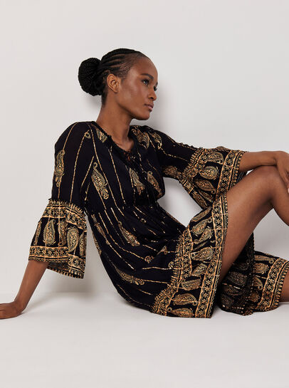 Paisley Shimmer Mini Dress