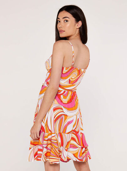 Swirl Ruffle Cami Dress