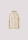 Fleece Waterfall Hooded Cardigan, Stone, large