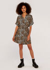 Animal Shirt Dress, Cream, large
