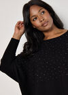 Curve Rhinestone Embellished Batwing Jumper, Black, large