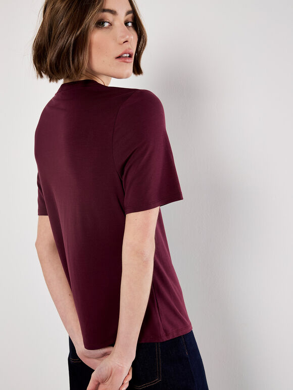 Slim Fit Classic T-Shirt, Burgundy, large