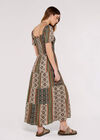 Paisley Patchwork Smocked Maxi Dress, Green, large