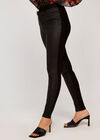 Wet Look Front Stretch Trousers, Black, large