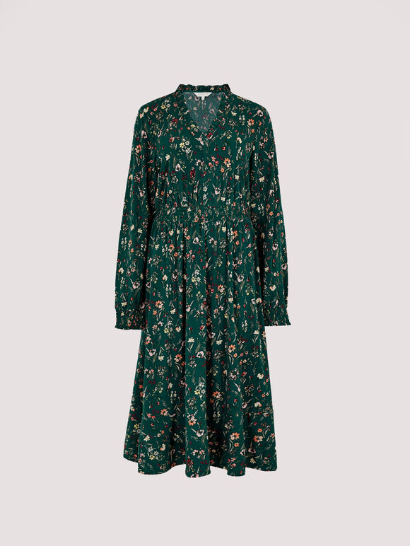 Meadow Floral  Midi Dress, Green, large