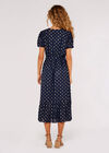 Gold Foil Oval Midi Dress, Navy, large