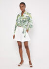 Soft Twill Tropical Wrap Top, Cream, large