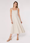 Panel Linen Midi Dress, Cream, large