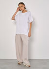 Sparkle Stud Oversized T-Shirt, White, large