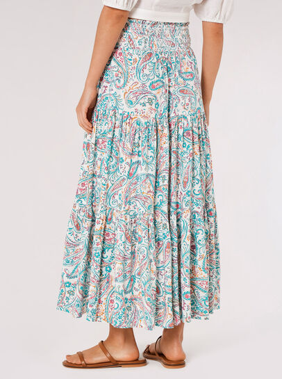 Paisley Tiered Maxi Skirt