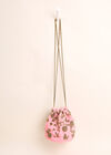 Beaded Velvet Drawstring Bag, Pink, large