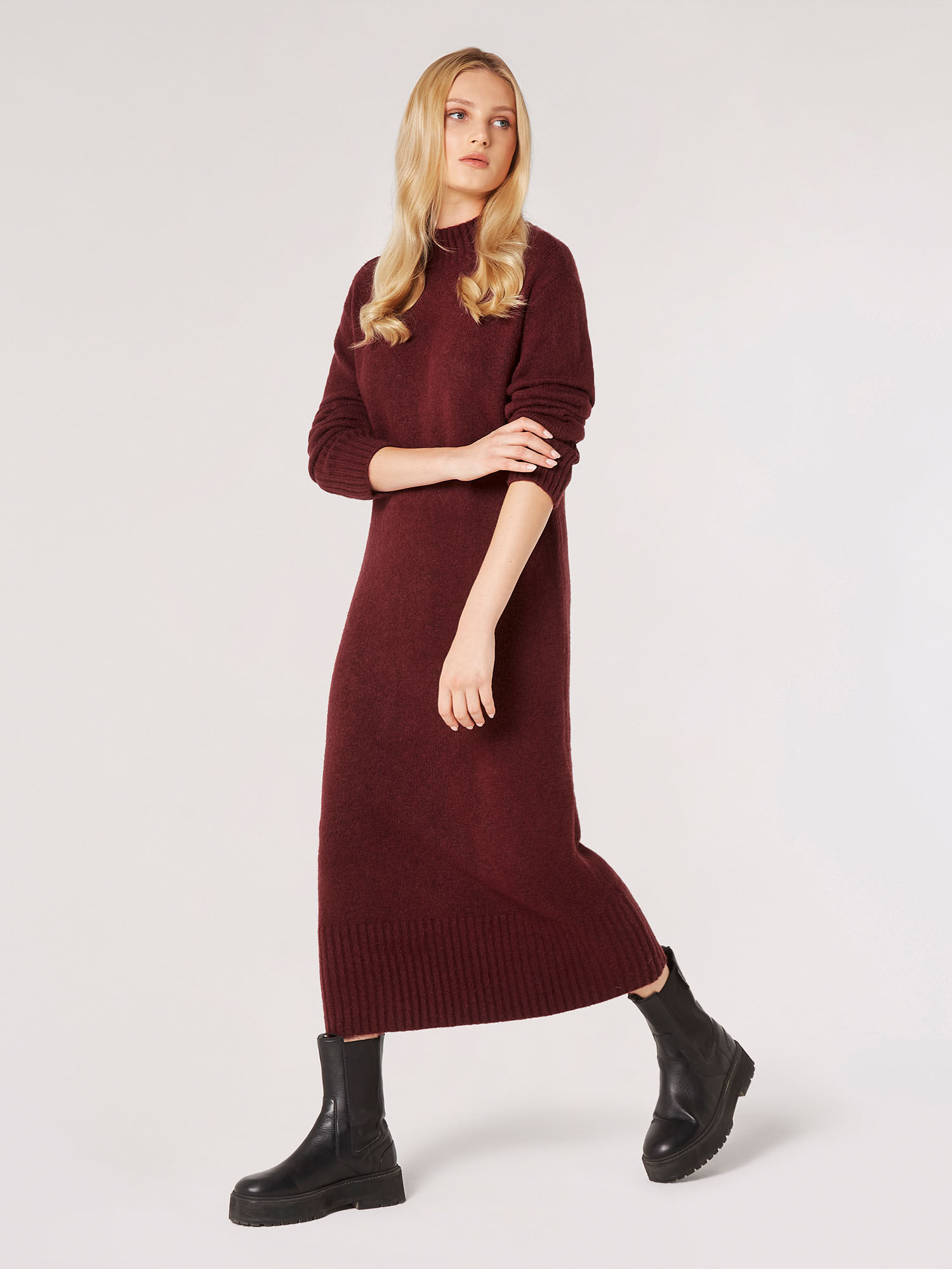 Chunky knit cheap midi dress