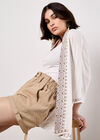 Embroidered Cover-Up Kimono, White, large