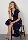 Floral Heart Midi Dress, Navy, large