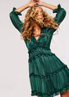 Ruffle Tiered Mini Dress, Green, large