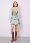 Smocked Crop Top, Mint, large