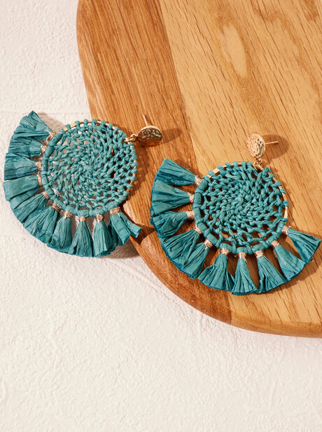 Fan Straw Earrings