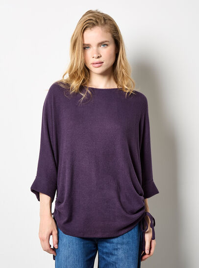 Soft Touch Drawstring Batwing Top