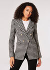 Dogtooth Tweed Blazer, Black, large