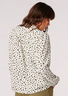 Irregular Spot Oversized Blouse, Khaki, large